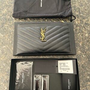 Saint Laurent Black Quilted Wallet